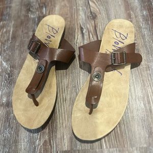 Brown blowfish thing sandals